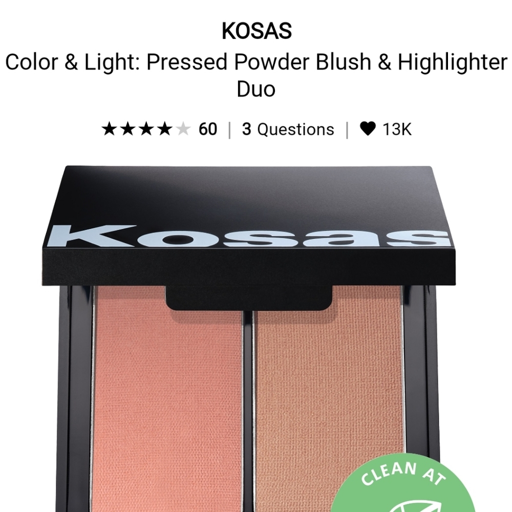 NEW Kosas Color& Light Blush & Highlighter duo: Papaya 1972